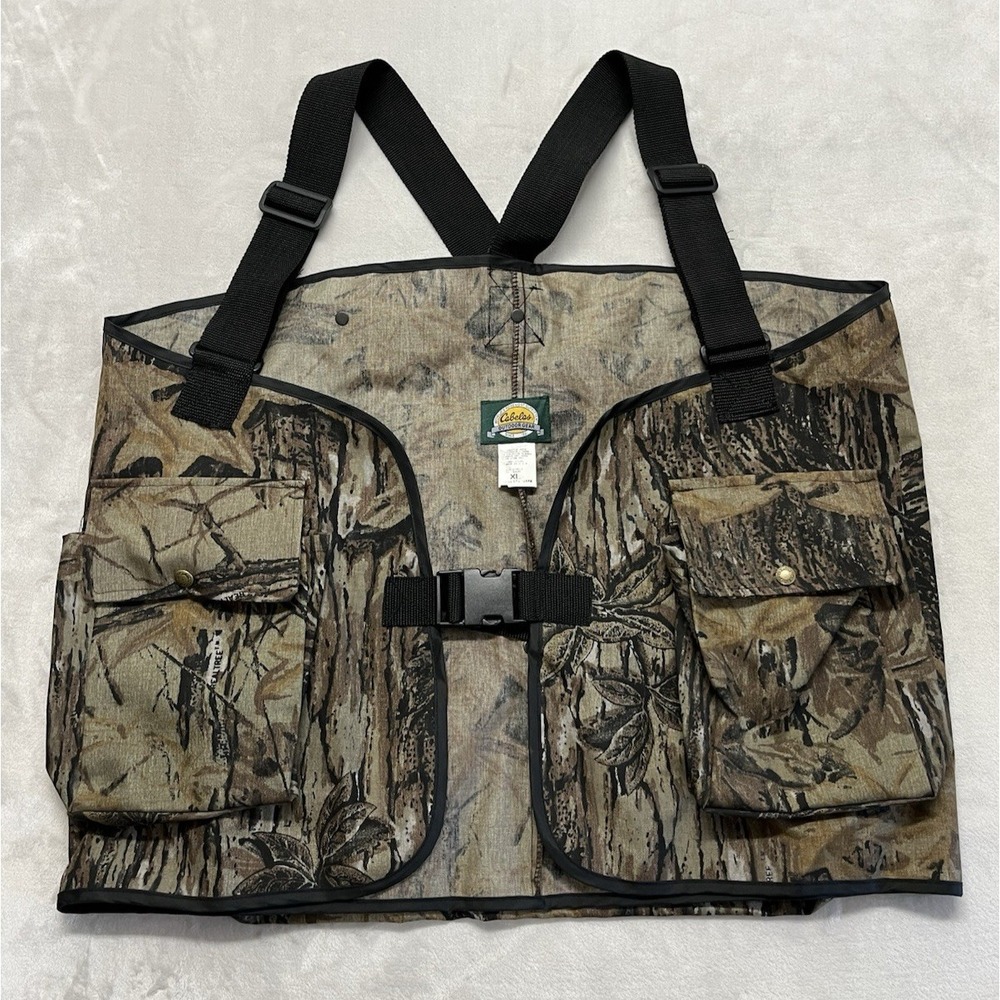Cabelas Duck Camo Hunting Strap Vest Men 2XL Real Tree Detachable Game Pouch USA